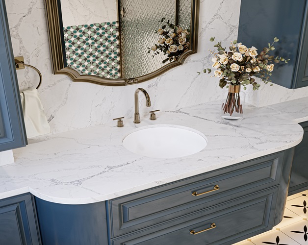 image2.jpg Кварцевый агломерат Grey Monet BQ‑6800 в эко стиле интерьера ванной